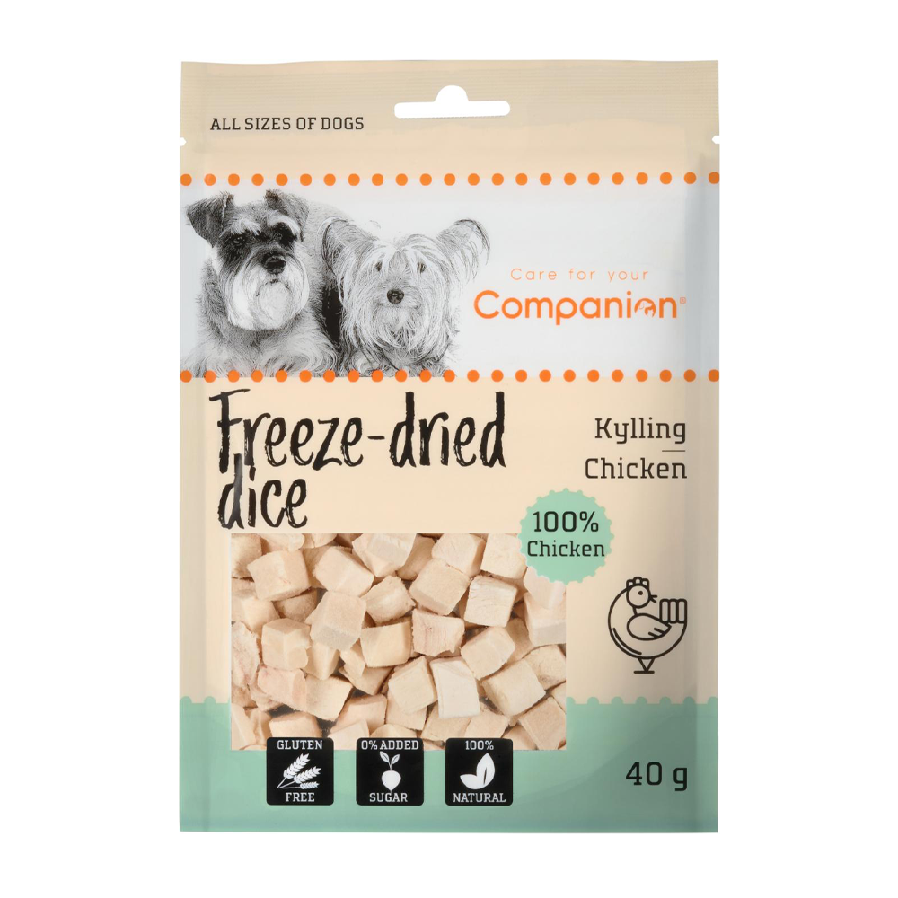 Companion Freeze-dried Kyckling hundsnacks - 40 G | Endast 39 kr! - Zoogiganten